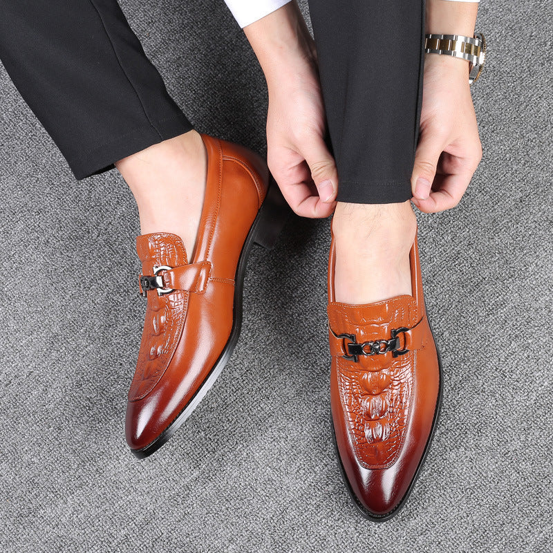 Casual Leather Shoes British Fashion Pointed Toe Men's Leather Shoes