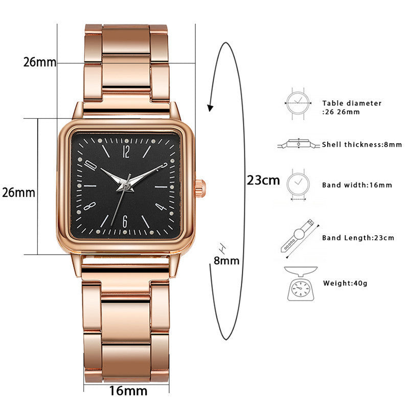 Square Digital Fashion Casual Quartz Frosted Belt Watch