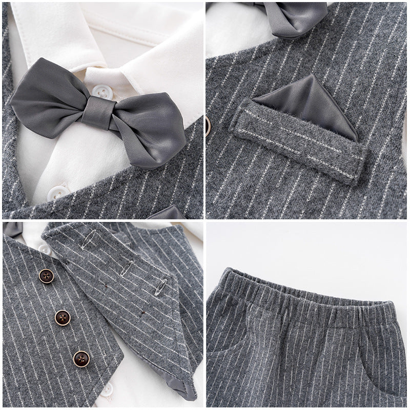 Fashion Gentleman Long Sleeve Baby Suit