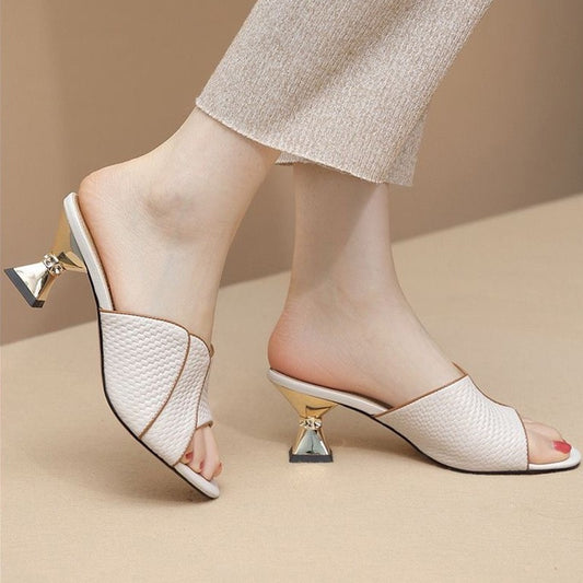 Spring And Autumn New Stiletto Heel High Heels Comfortable Fashionable Chunky Heel Sandals