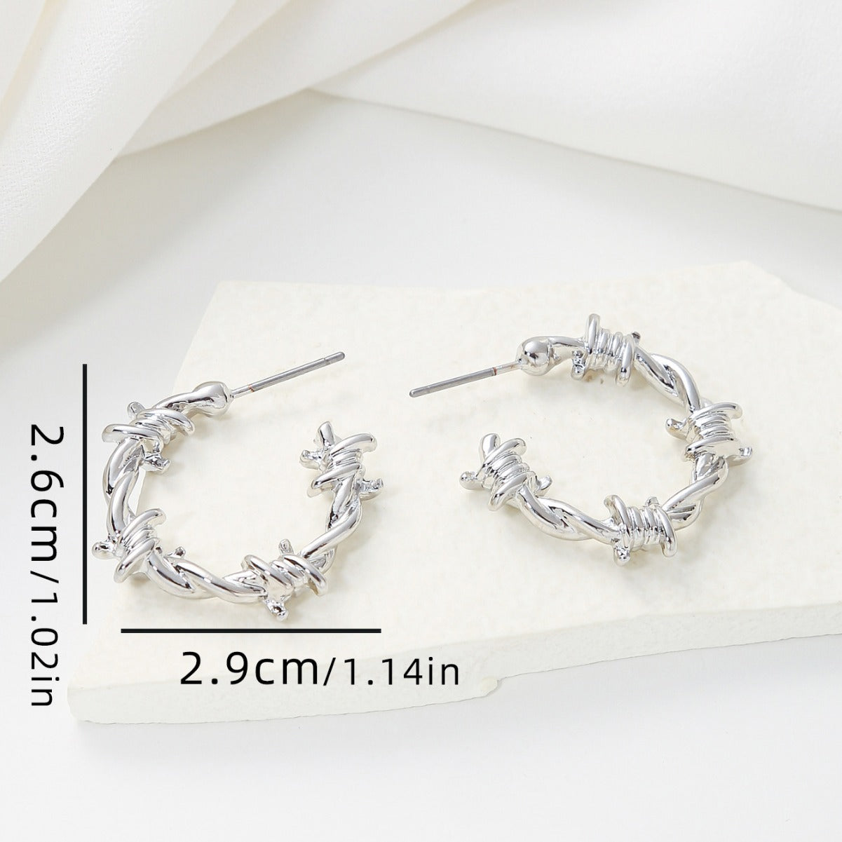 Hip Hop Stud Earrings Female Thorn Winding