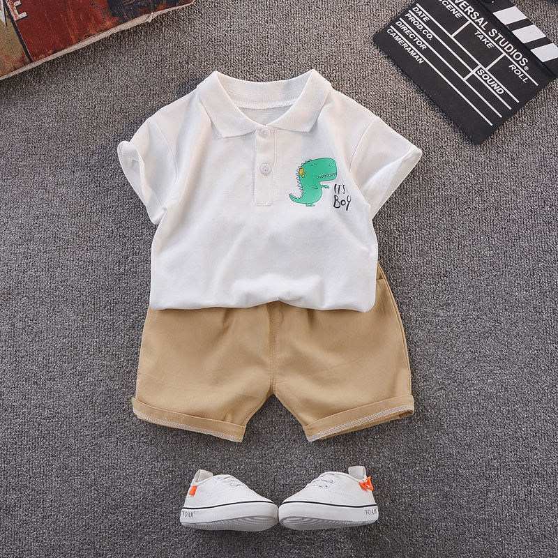 Dinosaur Short-sleeved T-shirt Boy Cartoon Two-piece Suit