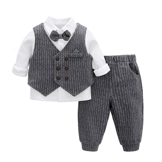 Fashion Gentleman Long Sleeve Baby Suit